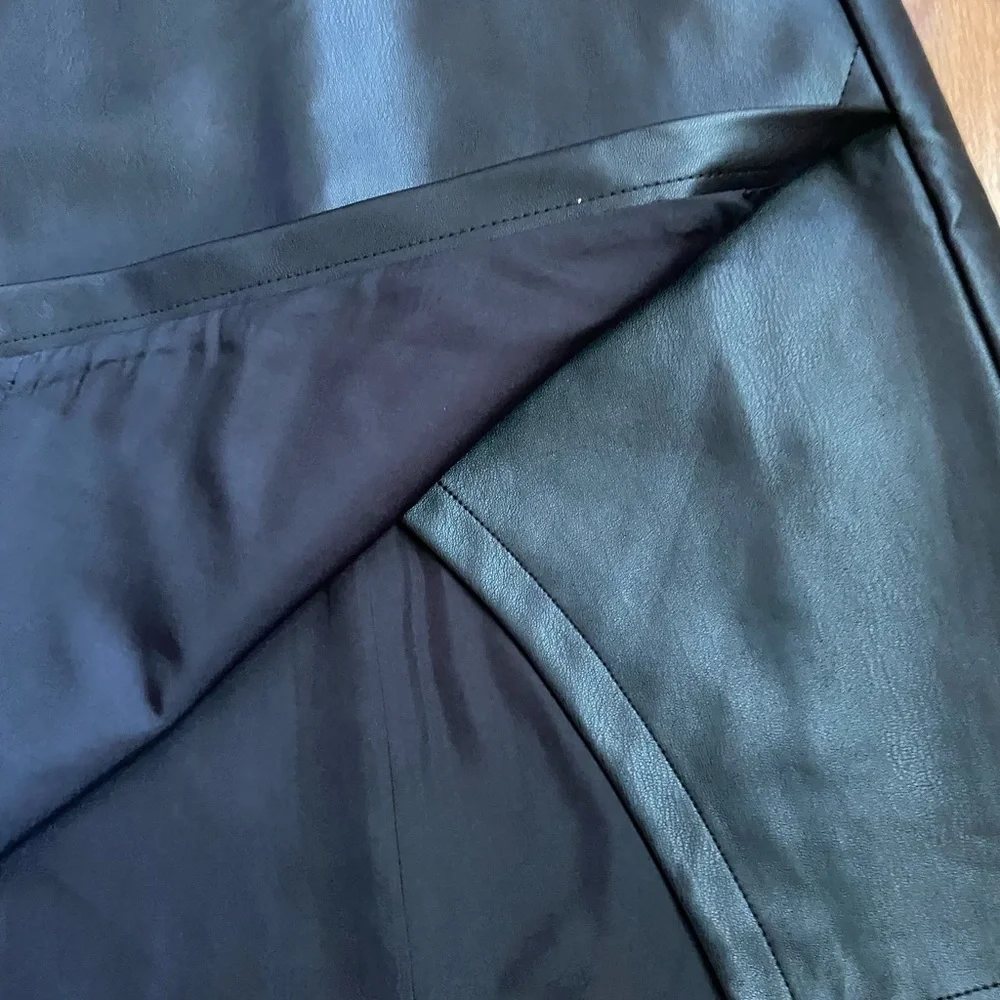 Loft Faux Leather Black Skirt - Picture 3 of 10